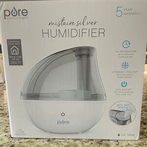 MistAire Silver Ultrasonic Humidifier - Silver/Gray